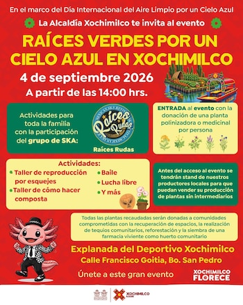 La jornada combina música, deporte y actividades ambientales para toda la familia.
(X/@XochimilcoAl)