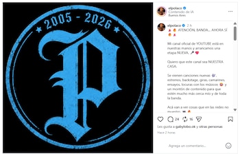 El cantante de cumbia informó en Instagram que el canal de YouTube volverá a funcionar bajo su gestión