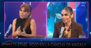 Ethel Pozo revela que Christian Domínguez le dijo “no soy yo” antes del ampay y lo defiende como amigo. Captura: Magaly TV La Firme.