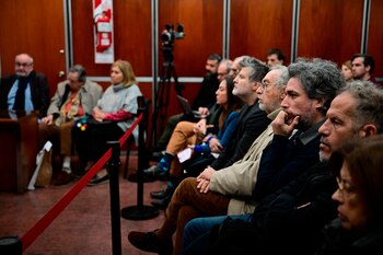 La sala de audiencias se