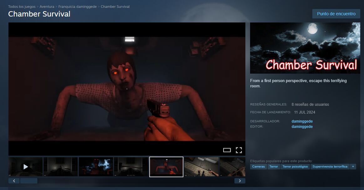 El objetivo es escapar de una habitación enfrentando zombis y otros enemigos en primera persona. (Steam)