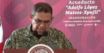 Los militares estuvieron a cargo de la construcción del acueducto Xpujil, inaugurado en 2024.
Crédito: Captura de Pantalla
