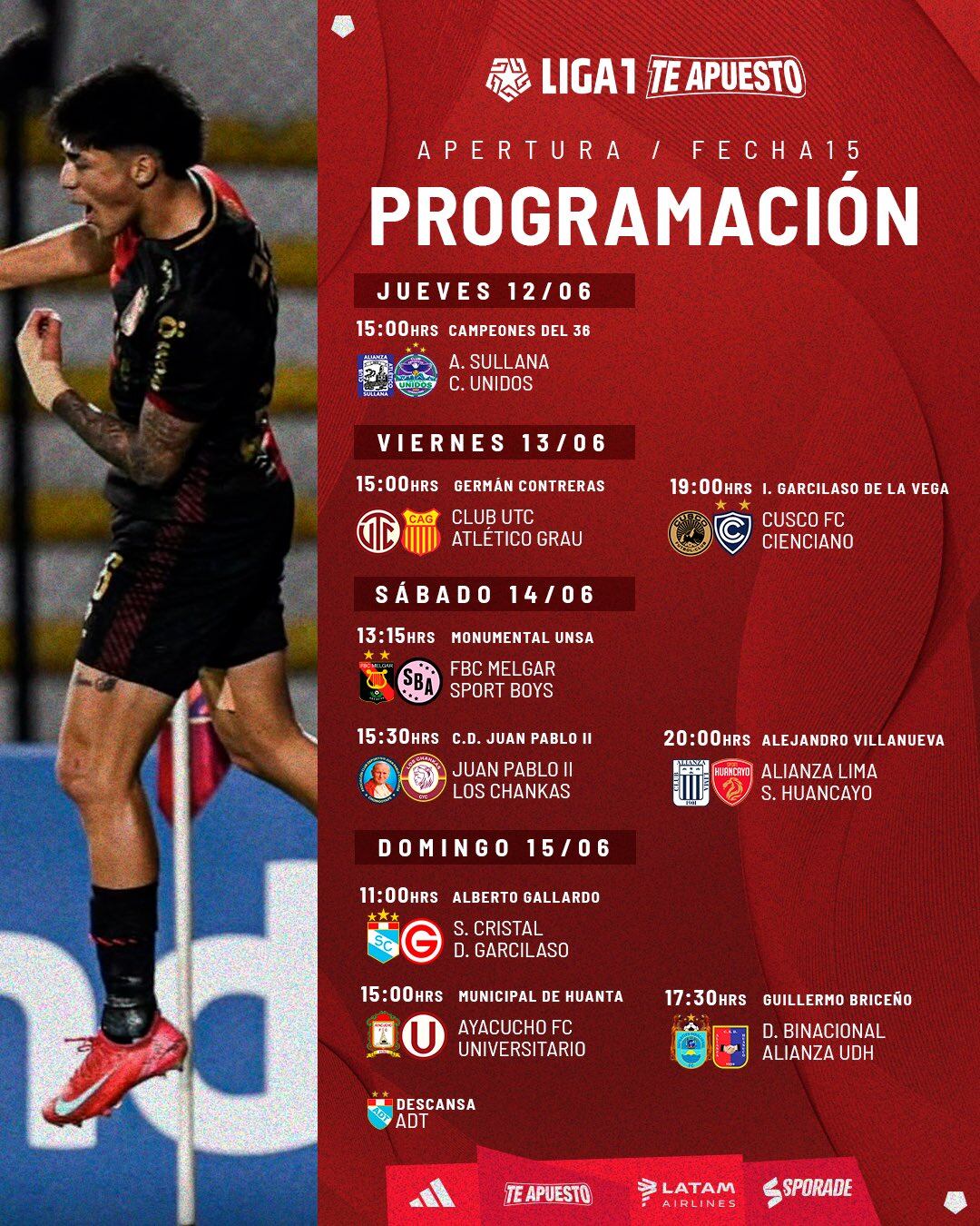 Programación de la fecha 15 del Torneo Apertura 2025