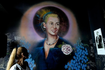 Un mural de Eva Perón