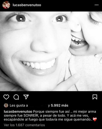 El posteo de Lucas Benvenuto