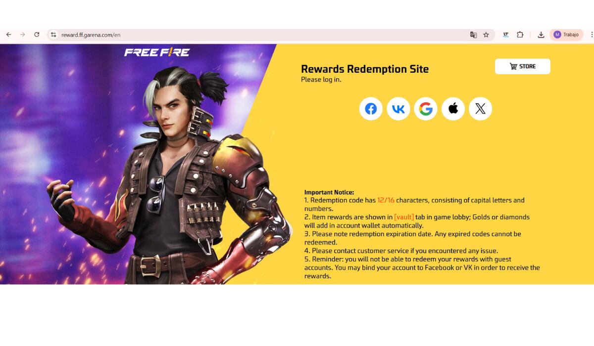El proceso para canjear códigos de Free Fire requiere ingresar al portal oficial de recompensas y seguir pasos precisos para recibir los premios. (Foto: Free Fire / Garena)