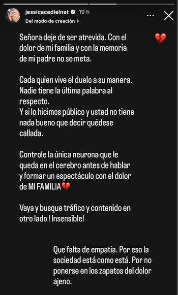 La presentadora también le respondió