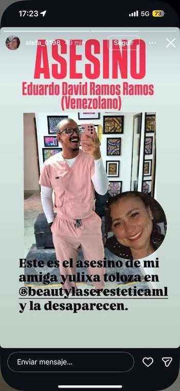 Eduardo David Ramos Ramos, mencionado en redes sociales y por personas cercanas al caso como el presunto cirujano que habría realizado el procedimiento estético a Yulitza Toloza - crédito Jorge Mendez/Facebook