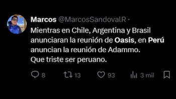 Oasis no incluyó al Perú en su gira mundial.