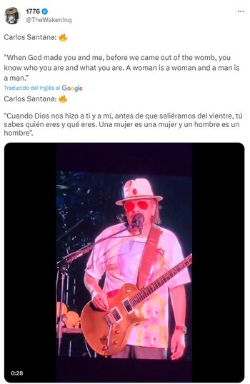 Carlos Santana hizo comentarios transfóbicos