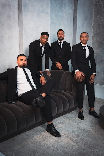 Andrés Cadavid, Macnelly Torres, Orlando Berrio y DimeloKing son los panelistas del pódcast El Camerino - crédito cortesía Jaque