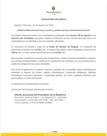 Gobierno nacional - crédito @infopresidencia/X