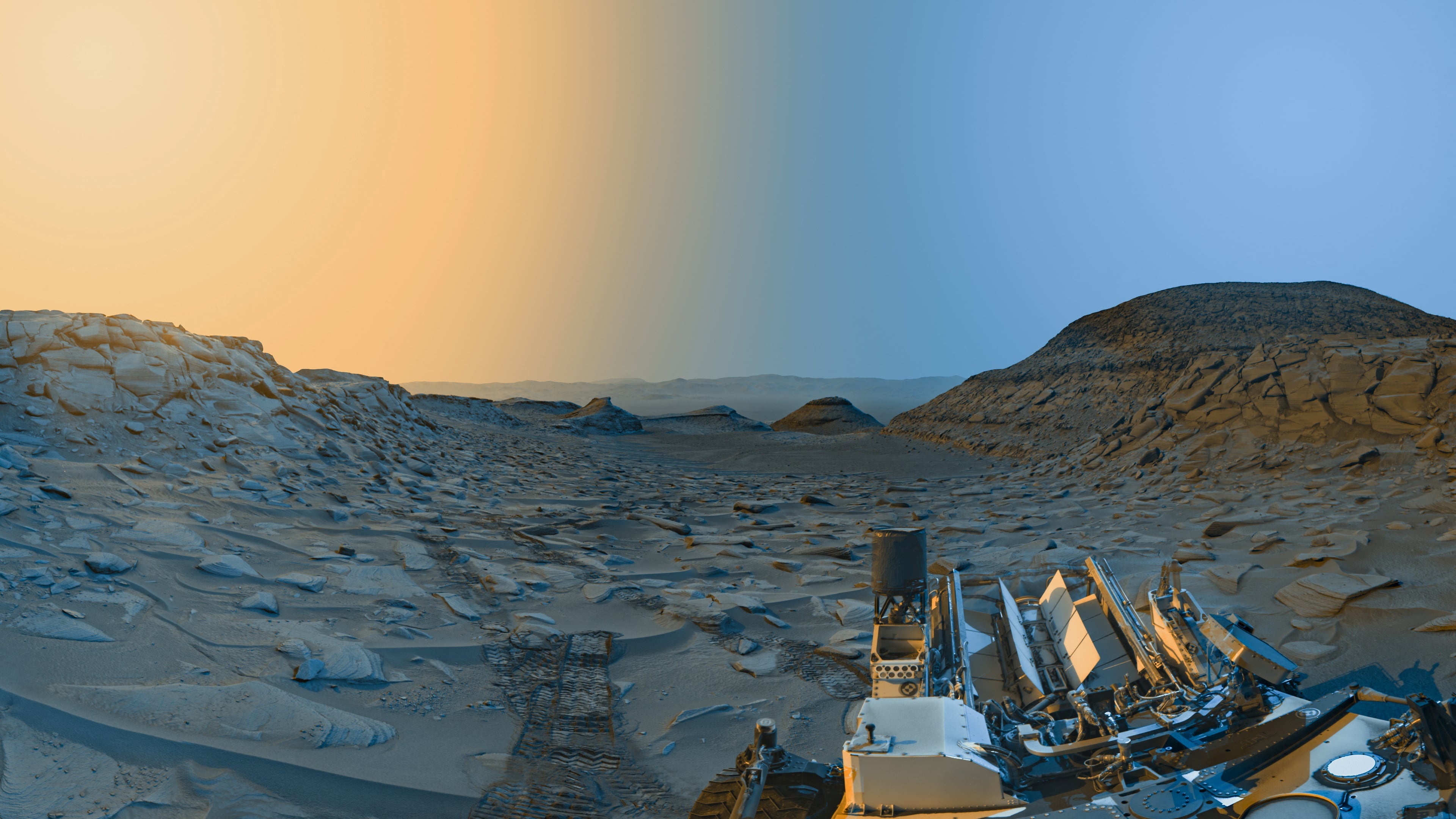 Foto compuesta de un atardecer marciano (NASA)