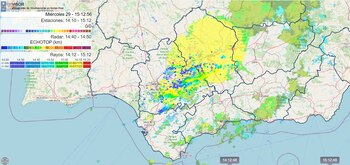 A chuva forte está se movendo