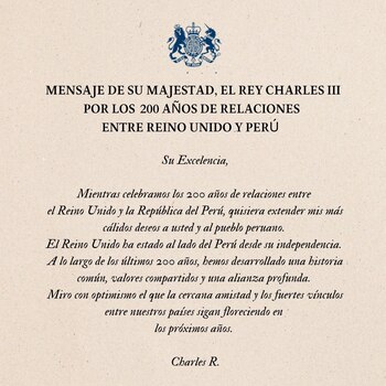 El rey Carlos envió un