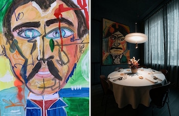 Las pinturas de la artista Natalia Echevarría completan la experiencia gastronómica en Kabo (Cedidas)