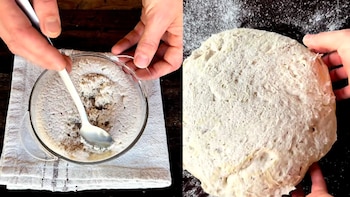 la creadora de contenido enseña pan sin gluten