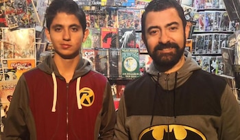 Iván Marín con su hijo,