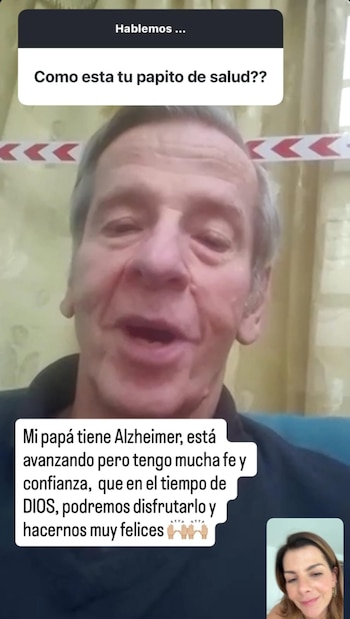 Carolina Cruz se refiere al progreso del alzhéimer de su padre y la importancia del acompañamiento - crédito @carolinacruzosorio/Instagram