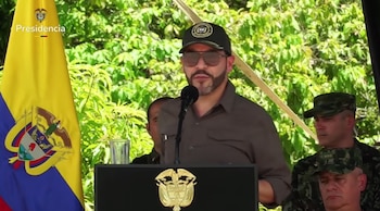 El presidente Abelardo De La Espriella encabezó en Valledupar la activación de una unidad militar contra el ELN - crédito Presidencia - crédito Captura video Presidencia