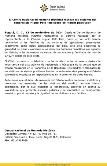 El Centro Memoria calificó de