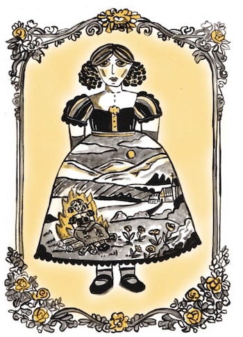 Ilustración interior del libro La muñeca y otros textos espectrales, escrito por: Vernon Lee, con traducción, antología y comentarios de Betina González Ilustrado por Ro Martez