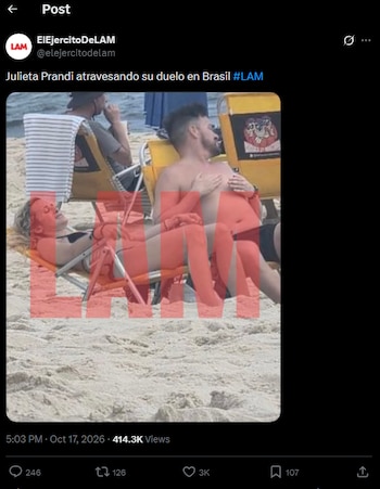Julieta Prandi y su íntimo amigo Sebastián Waizer, quien la acompañó en el juicio contra Claudio Contardi