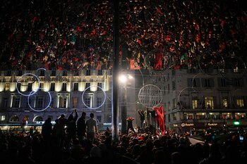 ARCHIVO - Hinchas de Marruecos