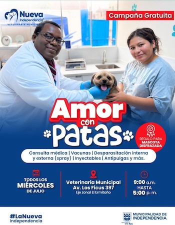 Las jornadas ofrecerán consultas médicas, vacunación, desparasitación, tratamientos antipulgas e inyectables para las mascotas - Créditos: Municipalidad de Lima.