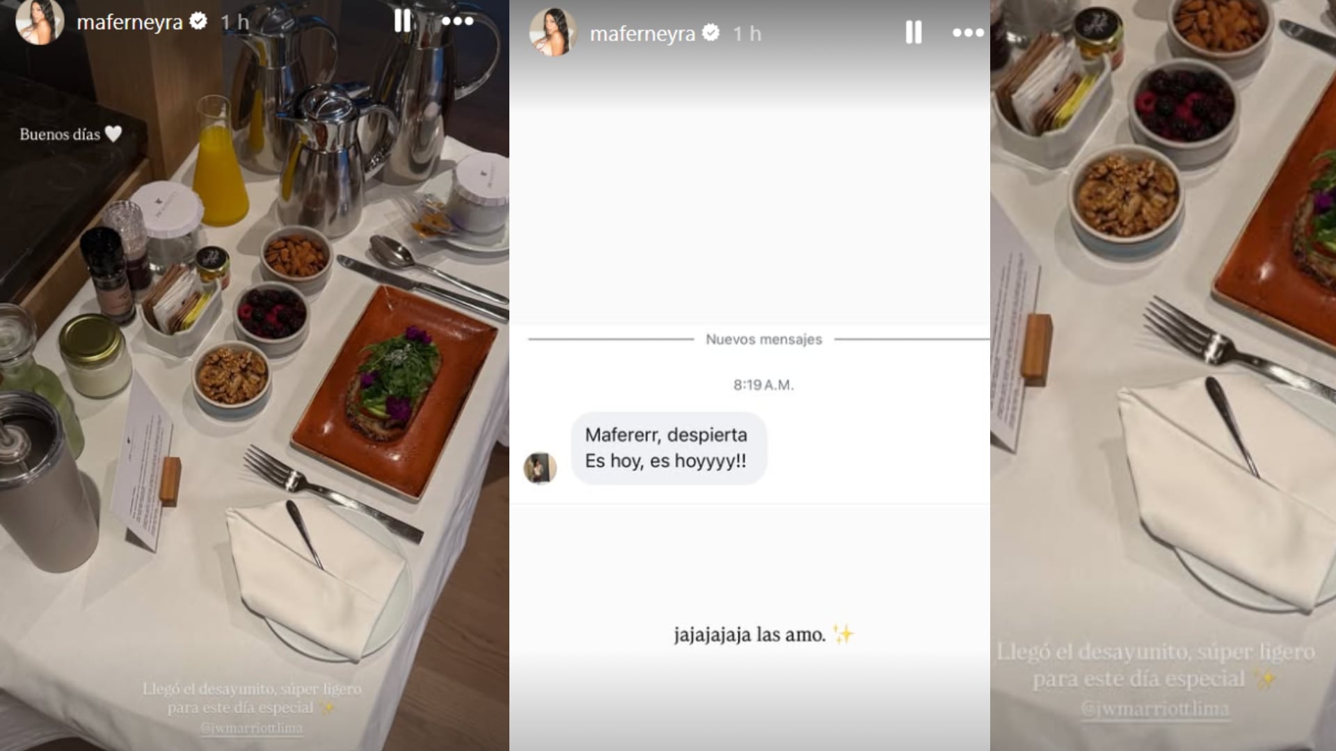 Mafer Neyra publicó sus primeras imágenes a horas de casarse. IG