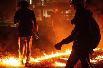 27/03/2021 Barricadas levantadas durante las