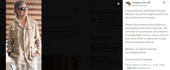 El presidente aseguró que Colombia es el tercer país de la Ocde que más redujo la tasa de desempleo durante su mandato - crédito @petrogustavo/X