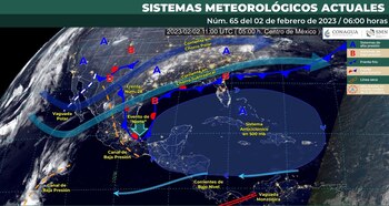 Clima en México para el 02 de febrero de 2023. Foto: Conagua Clima