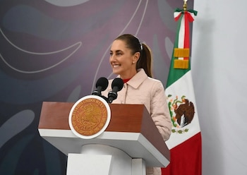 Sheinbaum durante la conferencia de
