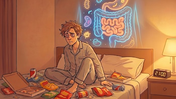 La combinación de estrés y picoteo nocturno se asocia con trastornos digestivos