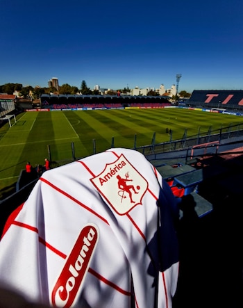 El equipo vallecaucano ya está en el estadio en el que se disputará la tercera fecha de la Copa Sudamericana - crédito @americadecali/Instagram