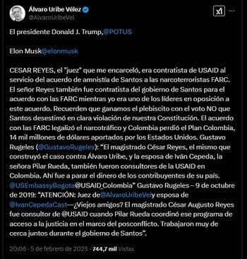 Las críticas de Uribe contra