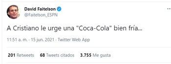 El comentarista deportivo no desaprovechó