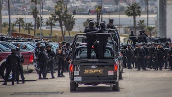 Elementos de la Policía federal de Sinaloa en Jesús María, sitio donde fue capturado Ovidio Guzmán en 2023. Crédito: Cuartoscuro