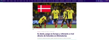 En Colombia informan la posible llegada de Oliver Sonne como "danés que juega en Europa". | Foto: captura de pantalla