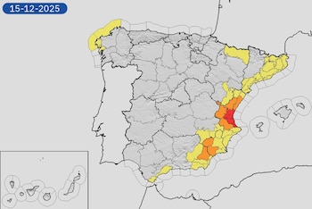 Mapa de alertas meteorológicas para