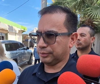 El secretario de Seguridad Pública de Sinaloa, Sinuhé Téllez López,