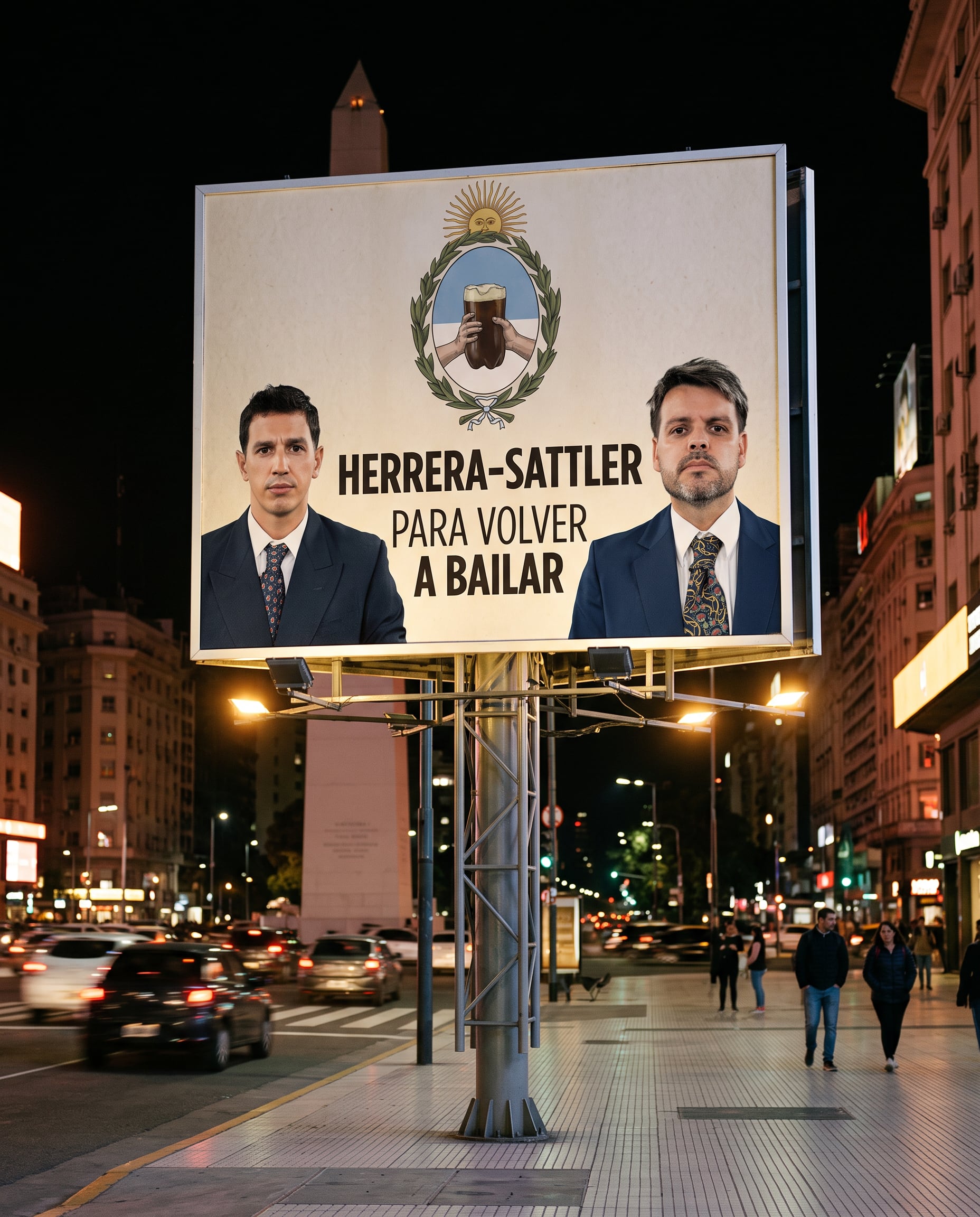 La fórmula Herrera–Sattler tomó el centro porteño: el afiche de Q'Lokura frente al Obelisco fue uno de los primeros en circular y disparar las teorías entre los fanáticos de la banda