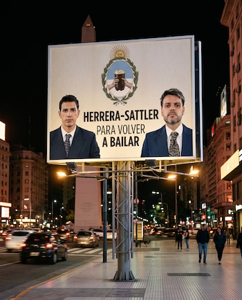 La fórmula Herrera–Sattler tomó el centro porteño: el afiche de Q'Lokura frente al Obelisco fue uno de los primeros en circular y disparar las teorías entre los fanáticos de la banda