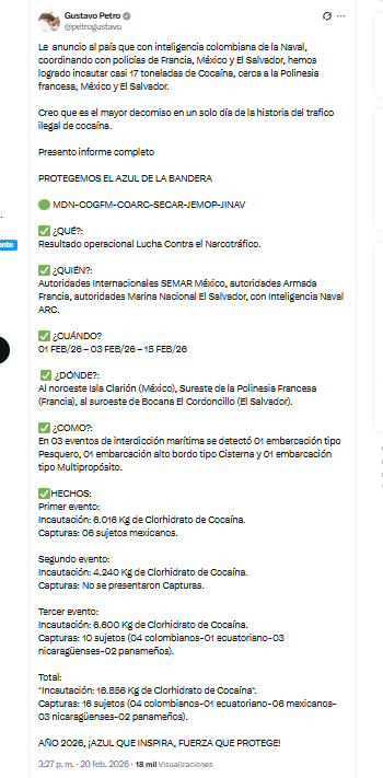 El presidente Gustavo Petro presentó