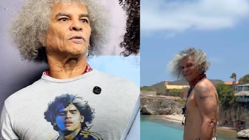 Video: Carlos ‘El Pibe’ Valderrama sorprendió a las redes sociales clavándose al mar desde un acantilado