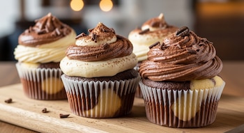 Los cupcakes marmolados de vainilla