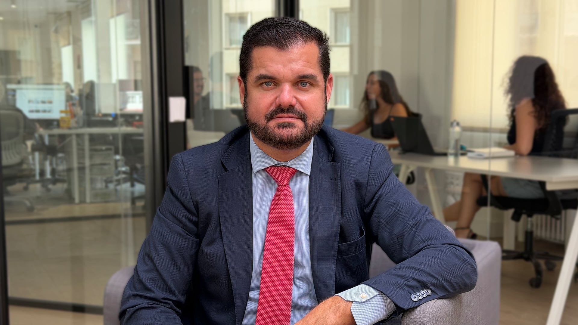 El presidente del Iustitia Europa, Luis María Pardo, durante una entrevista con