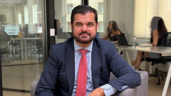 El presidente del Iustitia Europa, Luis María Pardo, durante una entrevista con 'Infobae'. (Alejandro Higuera López / Infobae)