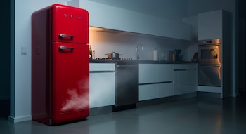 Un modelo de refrigerador retro similar a los retirados del mercado estadounidense a raíz de reportes de incendios y fallas eléctricas, según la Comisión de Seguridad de Productos del Consumidor de Estados Unidos (CPSC).